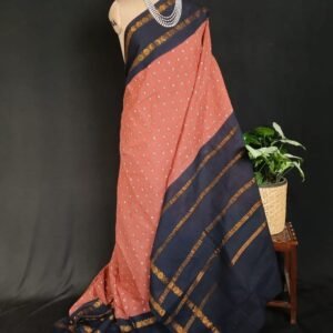 Hand-knotted Madurai Sungudi Cotton Saree- (HKSS0008)