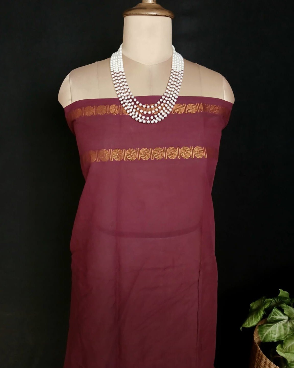 Hand-knotted Madurai Sungudi Cotton Saree- (HKSS0003) - Image 9