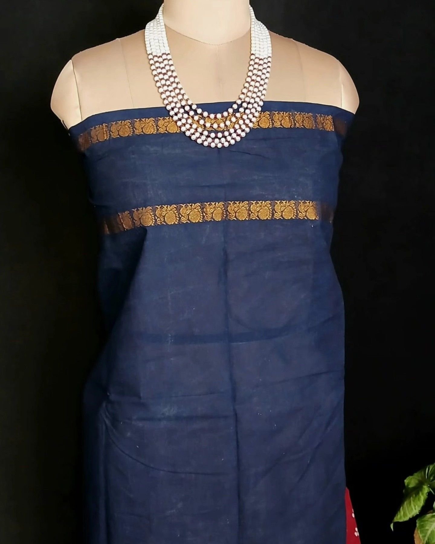 Hand-knotted Madurai Sungudi Cotton Saree- (HKSS0016) - Image 8