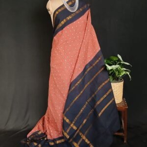 Hand-knotted Madurai Sungudi Cotton Saree- (HKSS0017)