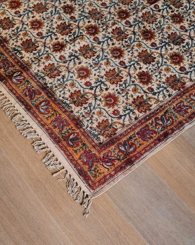 Kalamkari Dhurrie from Warangal (6 x 4 ft) – (NWKD1312)