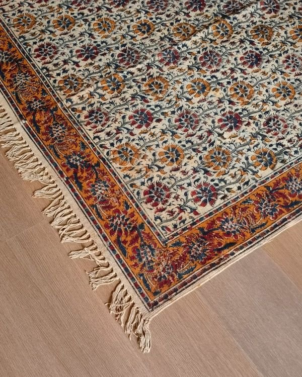 Kalamkari Dhurrie from Warangal (6 x 4 ft) – (NWKD1317)