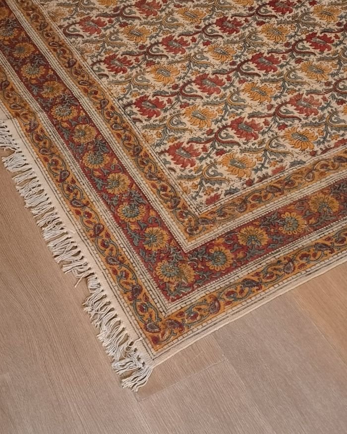 Kalamkari Dhurrie from Warangal (5 x 8 ft) – (NWKD1319)