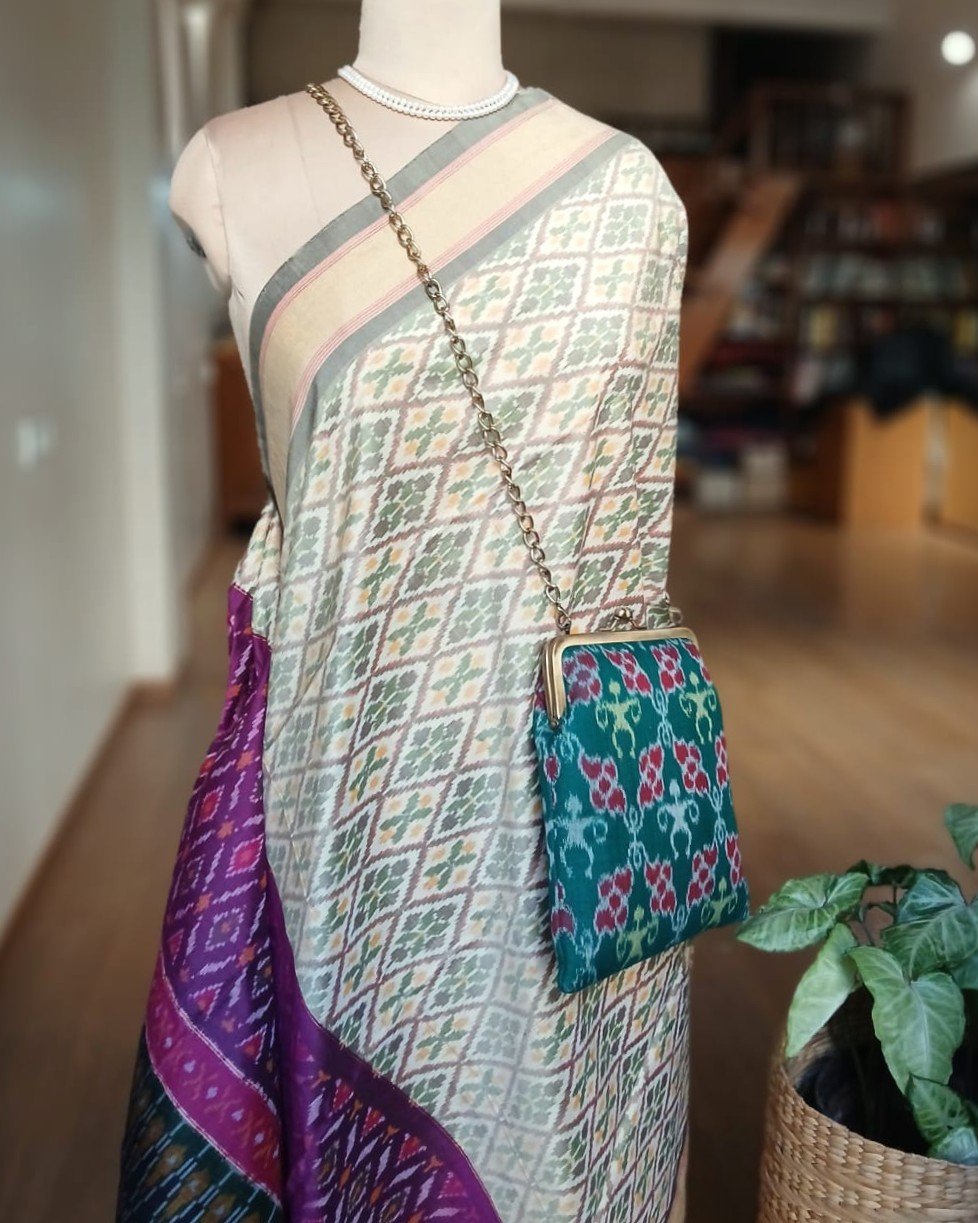 Odisha Ikat Embroidered Sling Purse - (ODIP0001) - Image 2