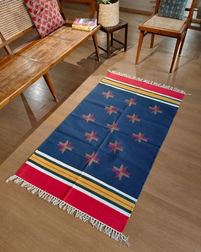 Handwoven Dhurrie from Warangal (5 x 3 ft) – (HDFW1004) - Image 2