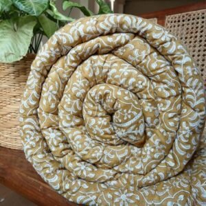 Sanganeri Handblock Print Reversible Single Razai