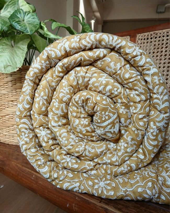 Sanganeri Handblock Print Reversible Single Razai