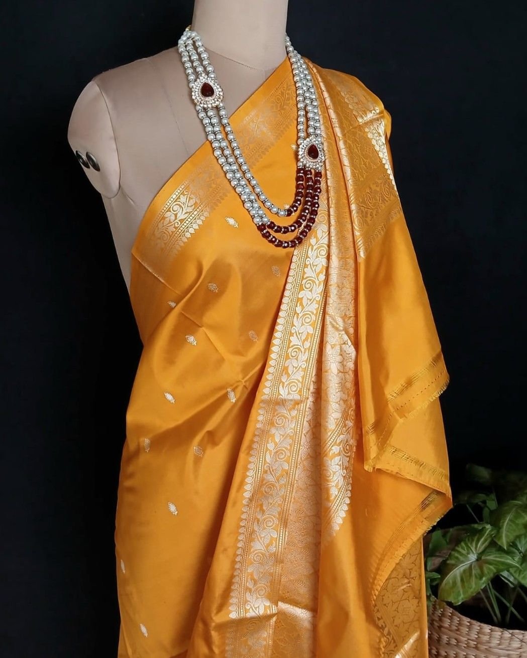 Banarasi No Zari Katan Silk Saree – (NZSS0016) - Image 5
