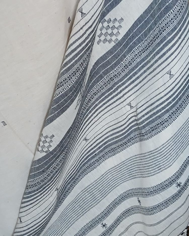 Bhujodi Saree handwoven in Kala Cotton – (BHUJ1016) - Image 6