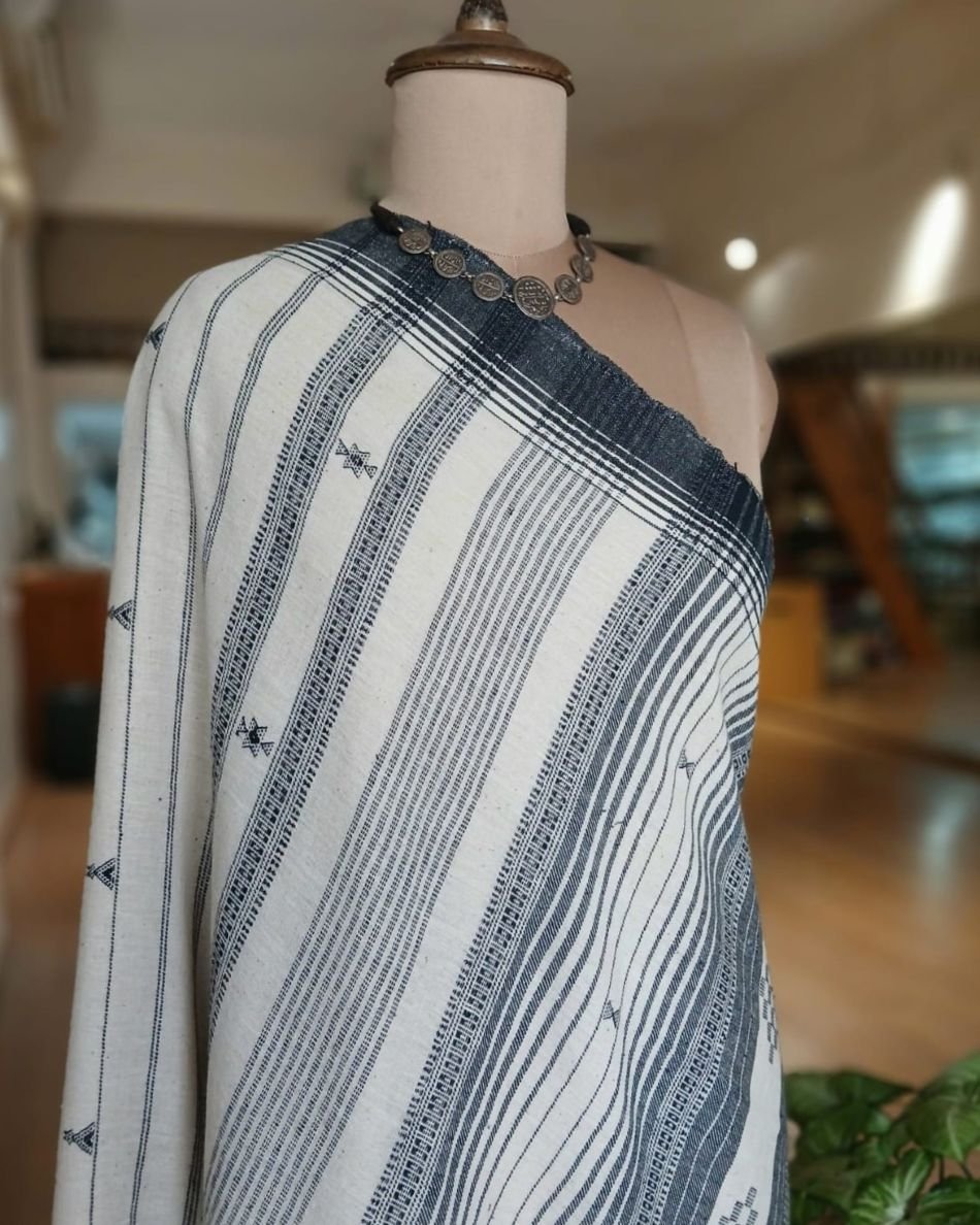 Bhujodi Saree handwoven in Kala Cotton – (BHUJ1016) - Image 8