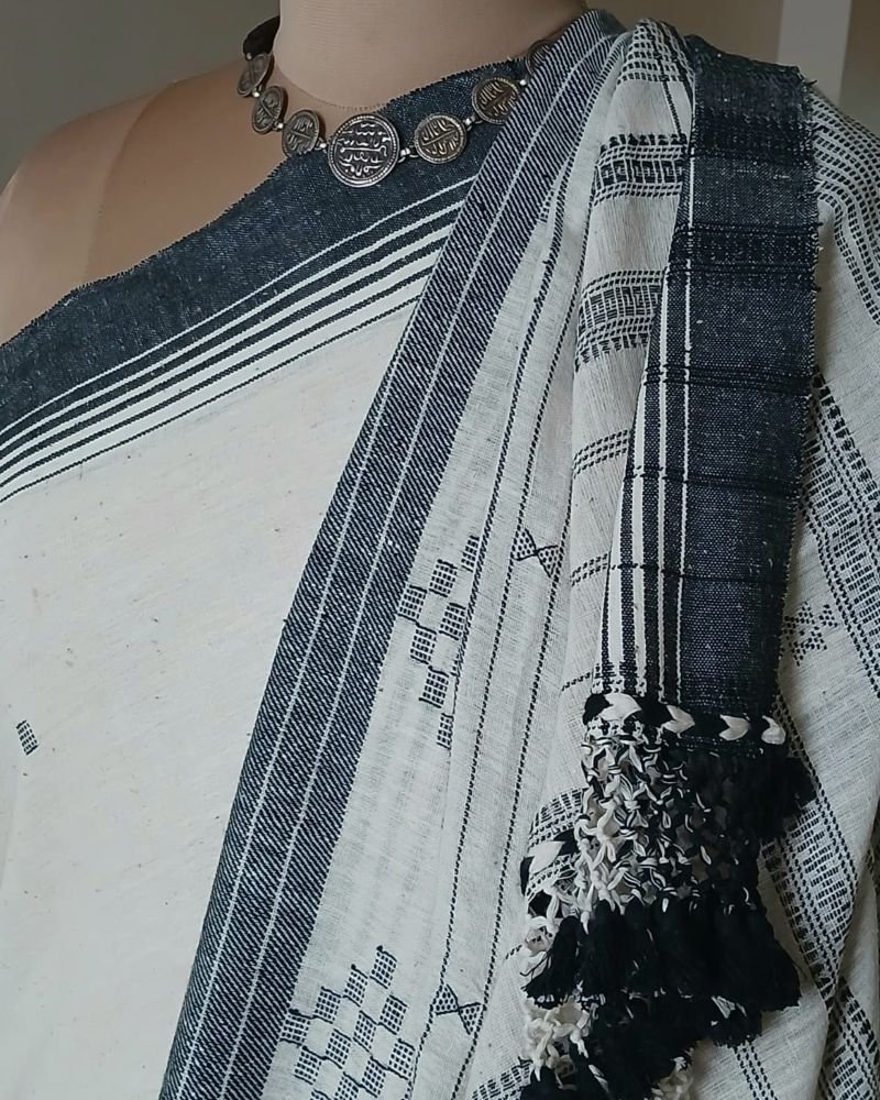 Bhujodi Saree handwoven in Kala Cotton – (BHUJ1016) - Image 2