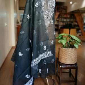 Chikankari Kurta and Dupatta Set Fabric in Kota Doria – (CKDF0011)