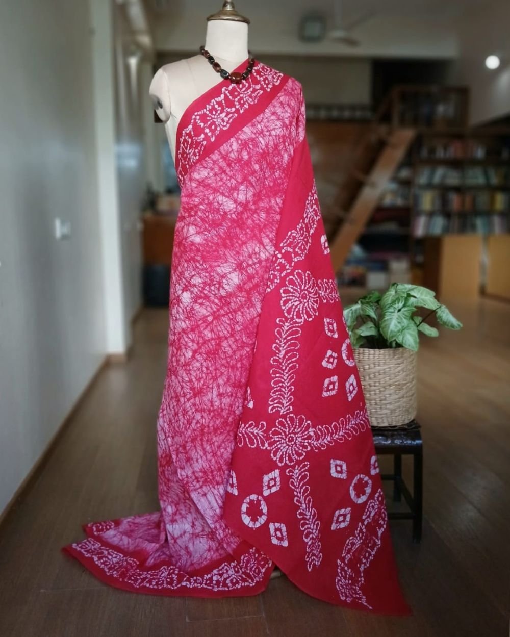 No-Zari Batik Saree from Madurai - (NZBS1002)