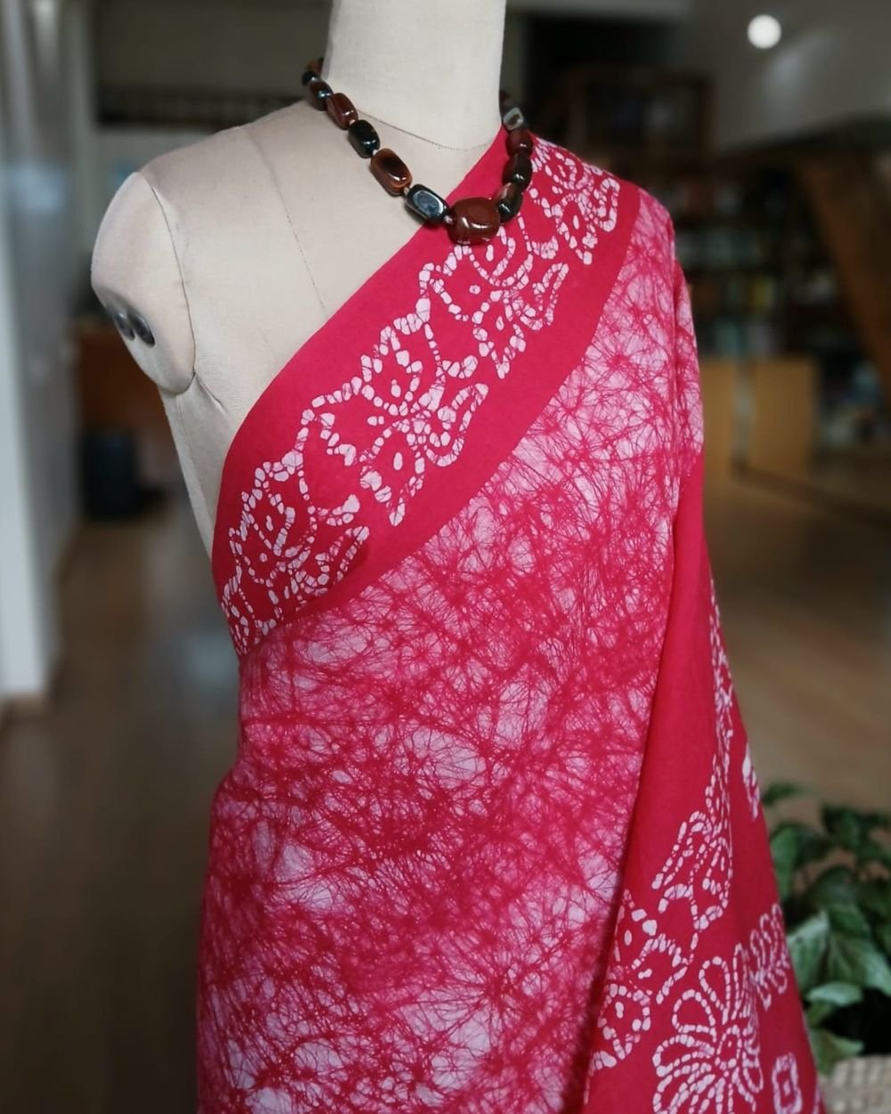 No-Zari Batik Saree from Madurai - (NZBS1002) - Image 2