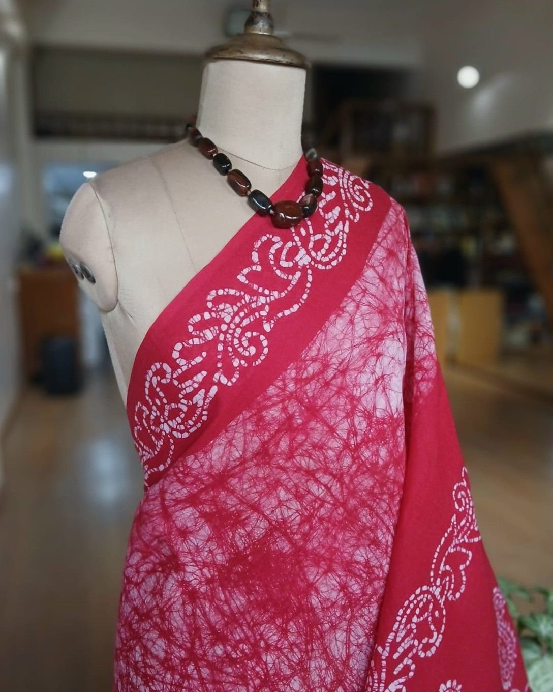 No-Zari Batik Saree from Madurai - (NZBS1010) - Image 3