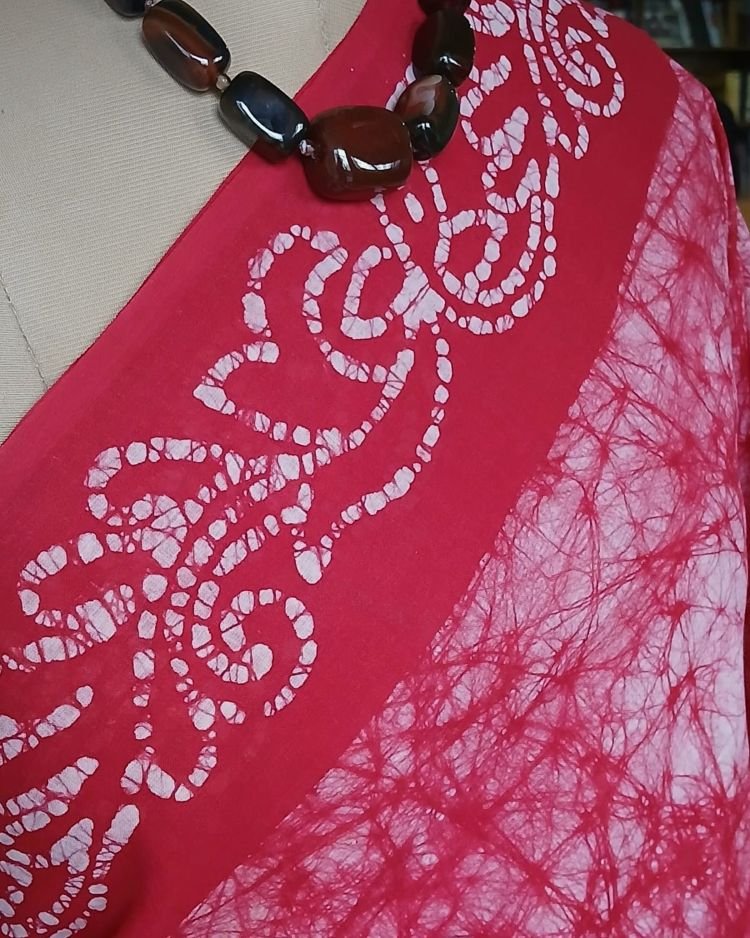 No-Zari Batik Saree from Madurai - (NZBS1010) - Image 4