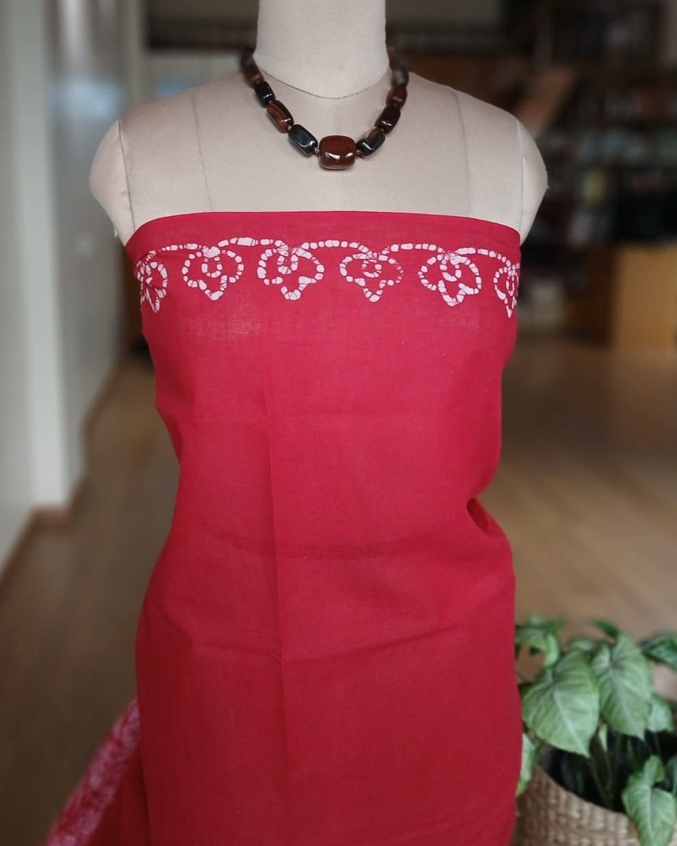 No-Zari Batik Saree from Madurai - (NZBS1010) - Image 9