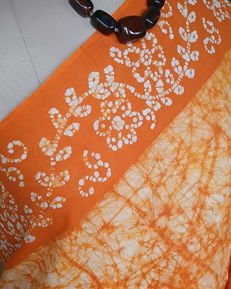 No-Zari Batik Saree from Madurai - (NZBS1011) - Image 2