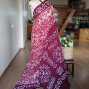 No-Zari Batik Saree from Madurai - (NZBS1015)