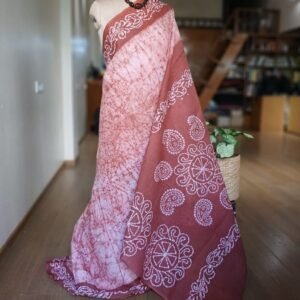 No-Zari Batik Saree from Madurai - (NZBS1017)