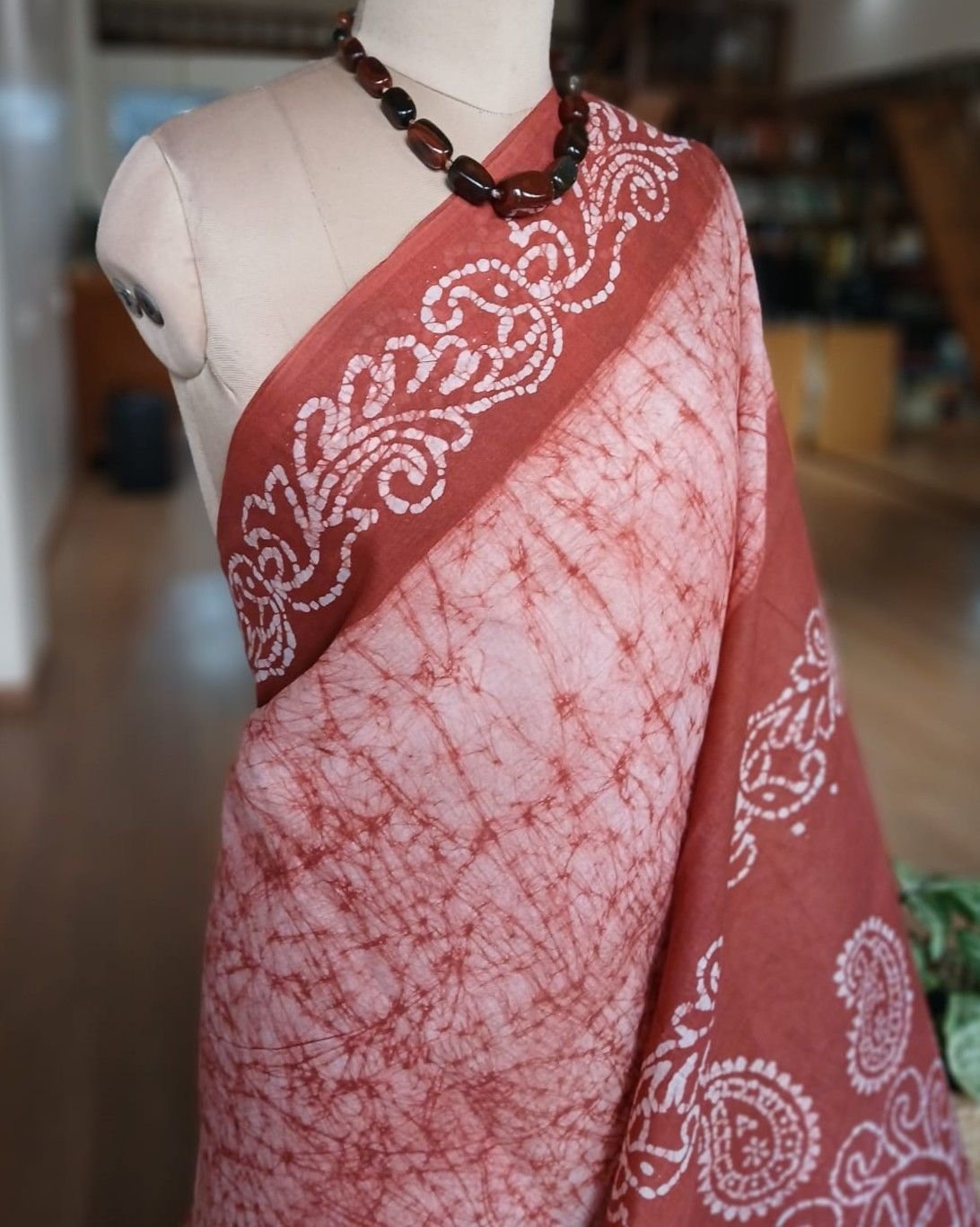No-Zari Batik Saree from Madurai - (NZBS1017) - Image 2