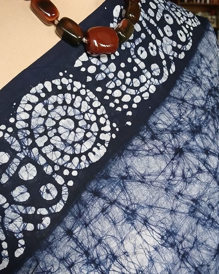 No-Zari Batik Saree from Madurai - (NZBS1003) - Image 3