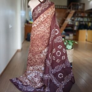 No-Zari Batik Saree from Madurai - (NZBS1019)