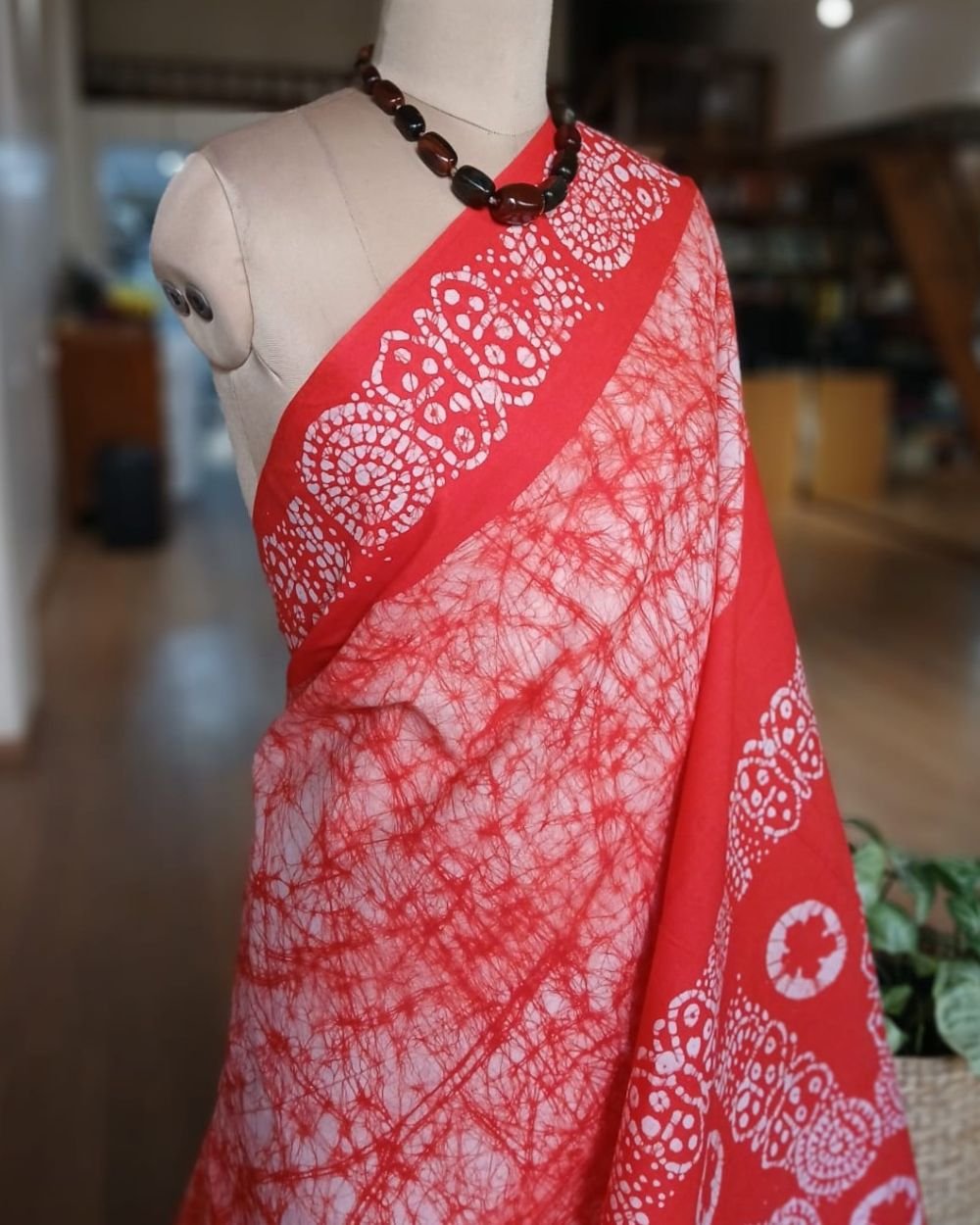 No-Zari Batik Saree from Madurai - (NZBS1001) - Image 2