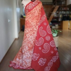 No-Zari Batik Saree from Madurai - (NZBS1024)