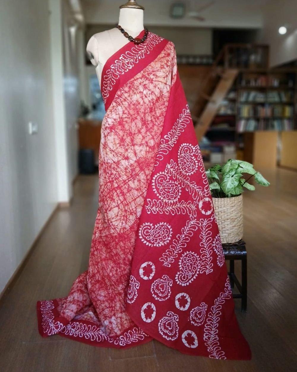 No-Zari Batik Saree from Madurai - (NZBS1004)
