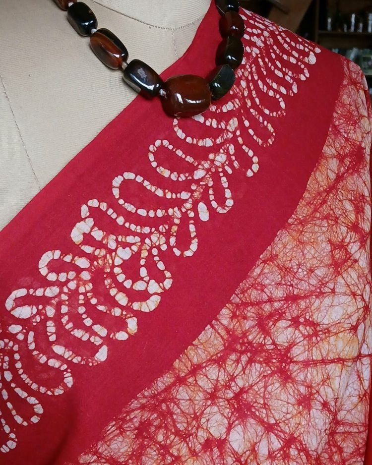 No-Zari Batik Saree from Madurai - (NZBS1004) - Image 3