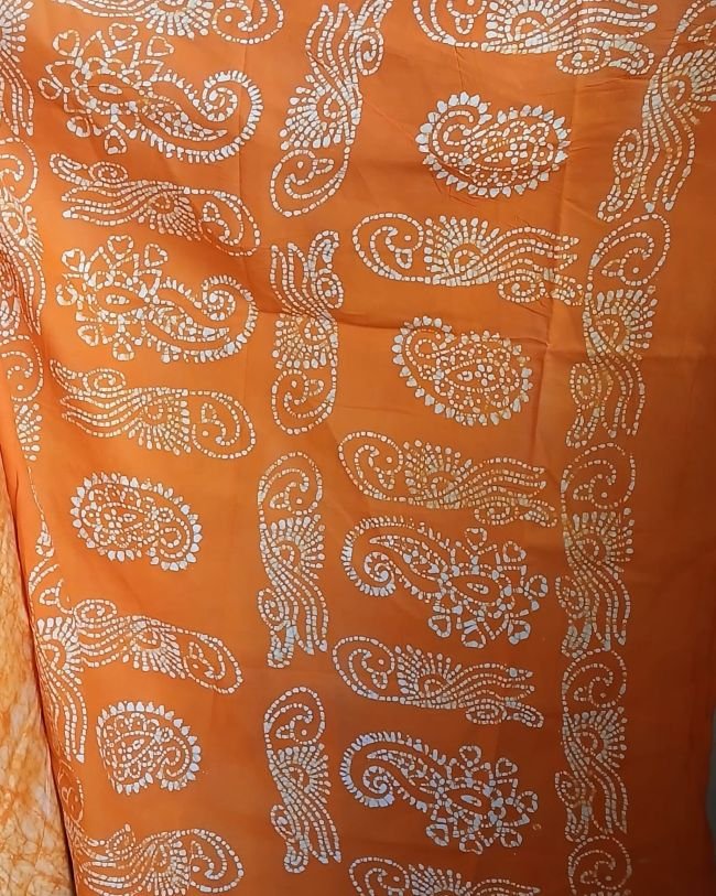 No-Zari Batik Saree from Madurai - (NZBS1005) - Image 7