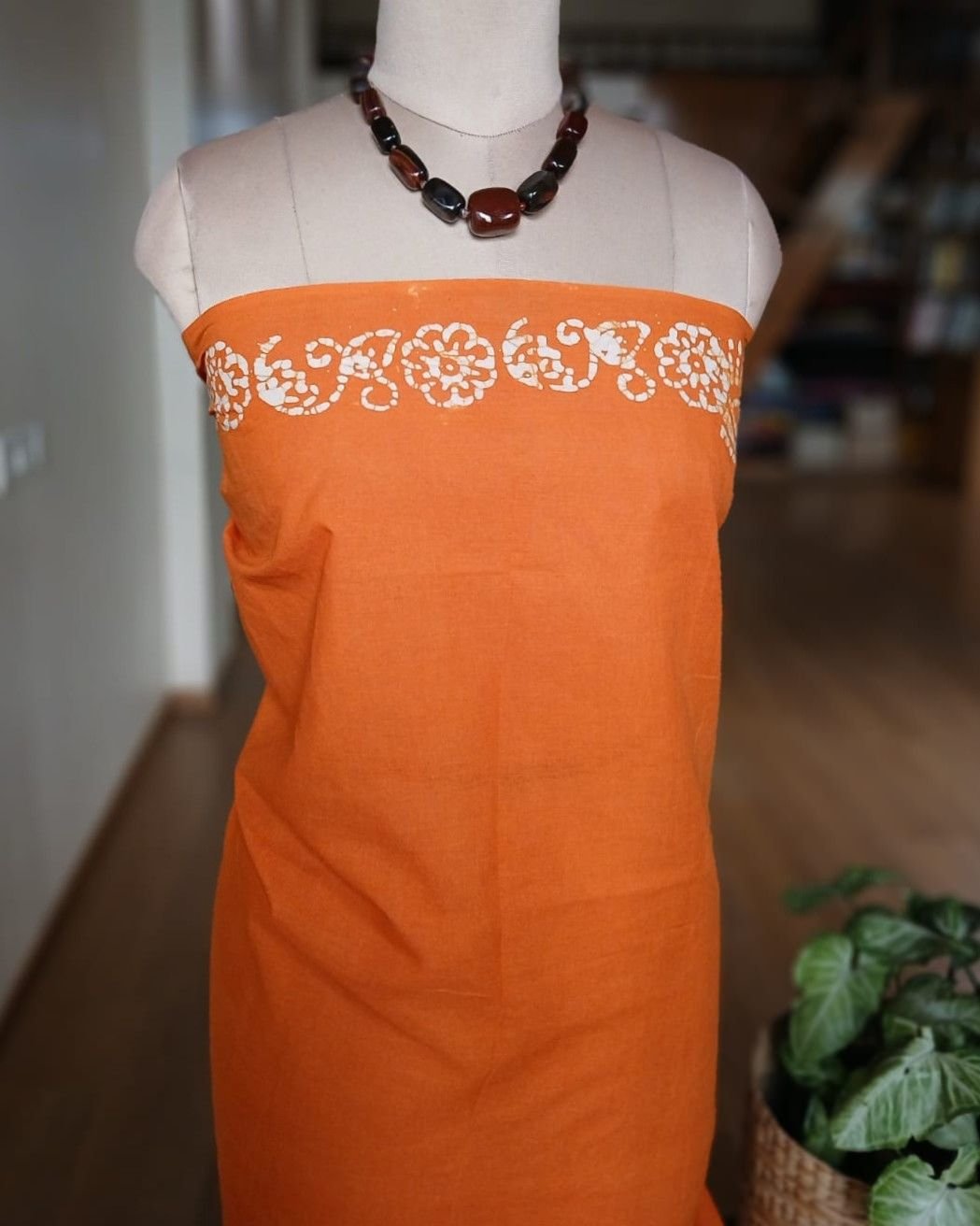 No-Zari Batik Saree from Madurai - (NZBS1005) - Image 8