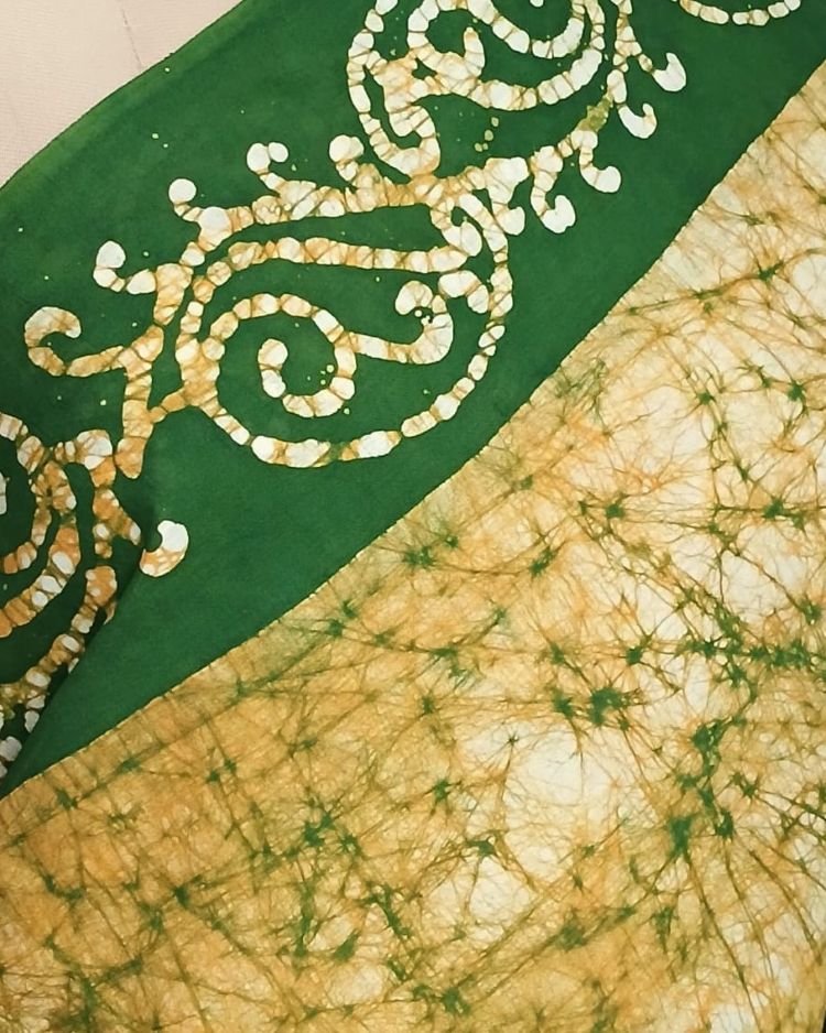 No-Zari Batik Saree from Madurai - (NZBS1006) - Image 3