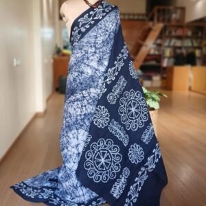 No-Zari Batik Saree from Madurai - (NZBS1009)