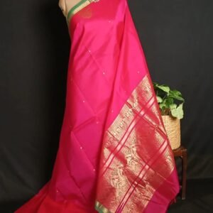 Silk-Cotton Kanchi Handweave with Zari Border- (SCHZ0016)