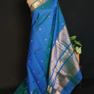 Silk-Cotton Kanchi Handweave with Zari Border- (SCHZ0017)