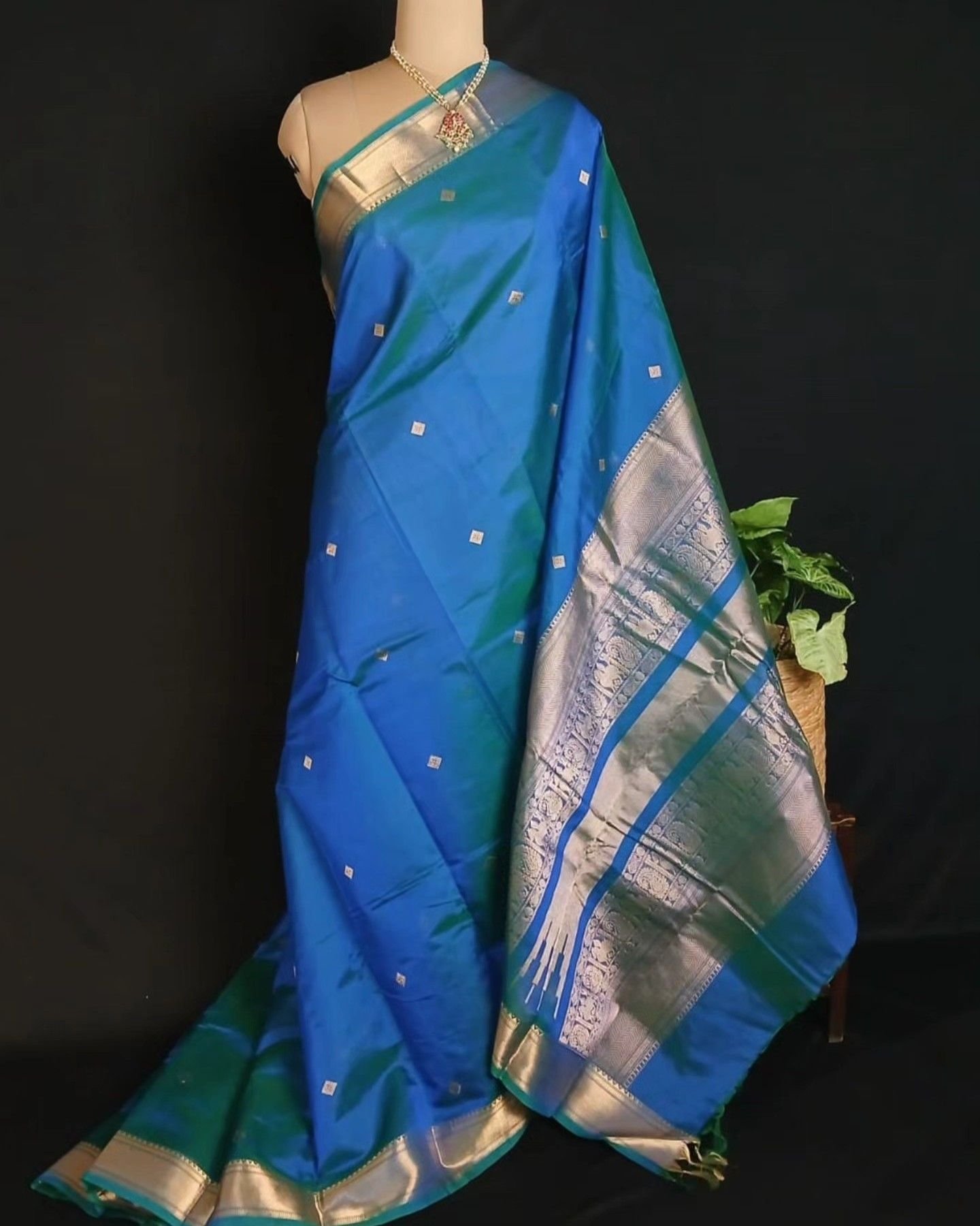 Silk-Cotton Kanchi Handweave with Zari Border- (SCHZ0017)