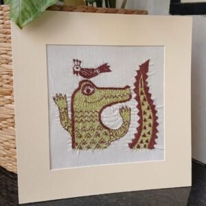 Kantha Embroidered Artwork Crocodile – (ARTW1028)