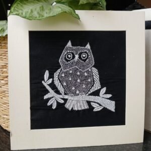 Kantha Embroidered Artwork Owl – (ARTW1024)