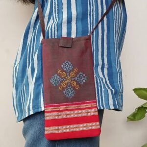 Kasuti Embroidered Mobile Phone Sling Bag -(KSMS0009)