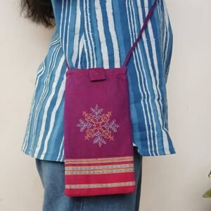 Kasuti Embroidered Mobile Phone Sling Bag -(KSMS0005)
