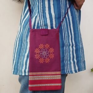 Kasuti Embroidered Mobile Phone Sling Bag -(KSMS0014)