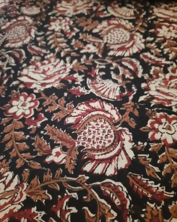 Natural Dyes Double Bedsheet in Handblock (NDHB0004) - Image 4