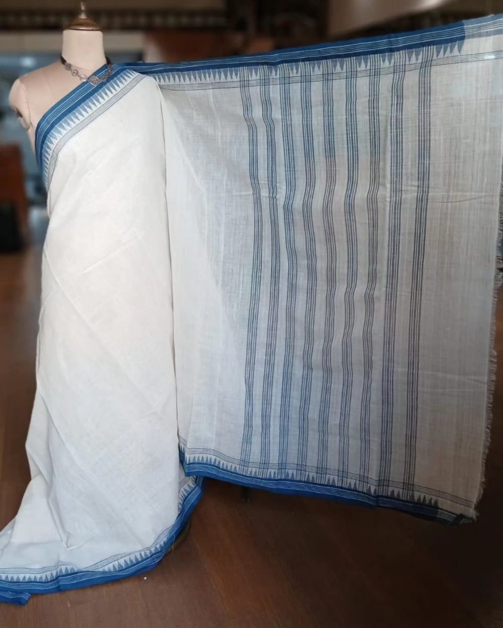 Ponduru Handspun Handwoven Cotton Saree - (PKSC0002) - Image 3