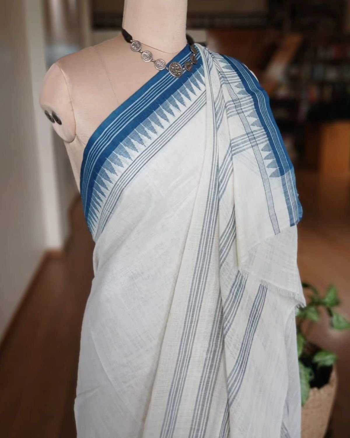 Ponduru Handspun Handwoven Cotton Saree - (PKSC0002) - Image 5