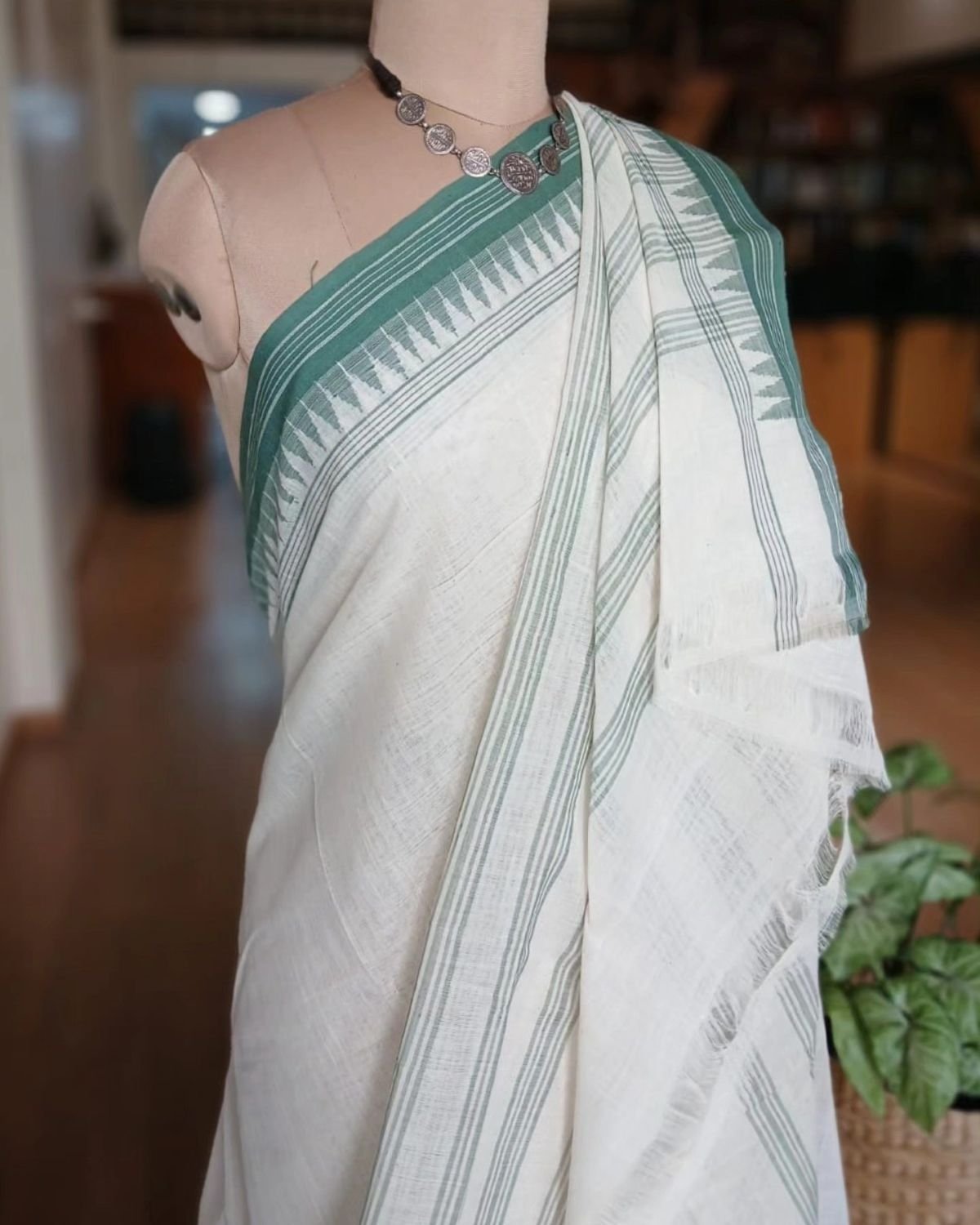 Ponduru Handspun Handwoven Cotton Saree - (PKSC0003) - Image 6
