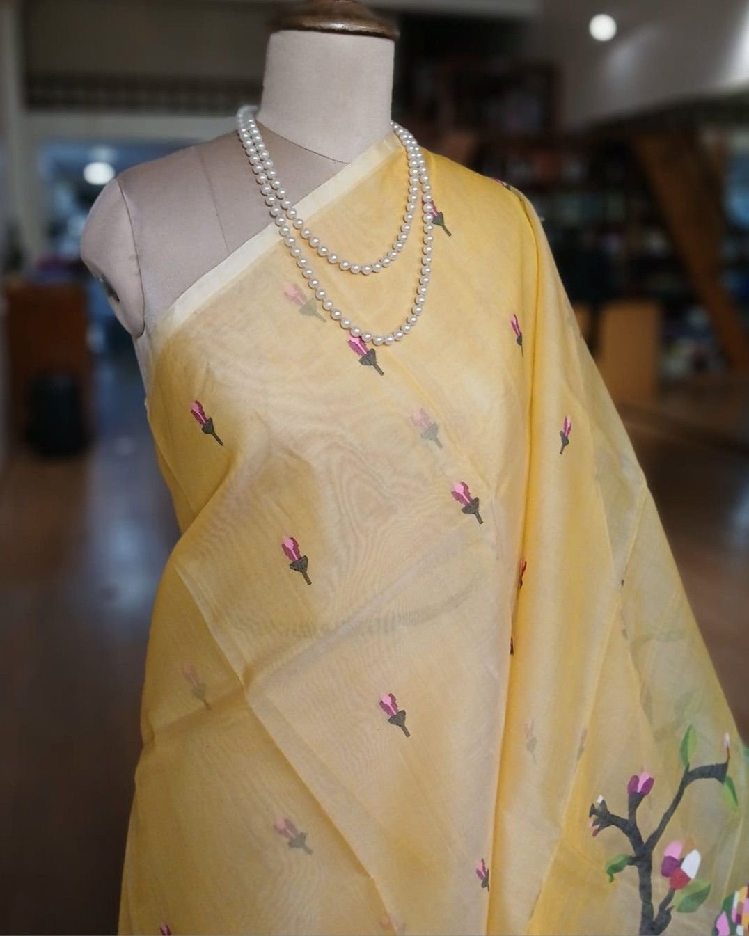 Handweave Jamdani Silk Saree – (SJMS1143) - Image 2