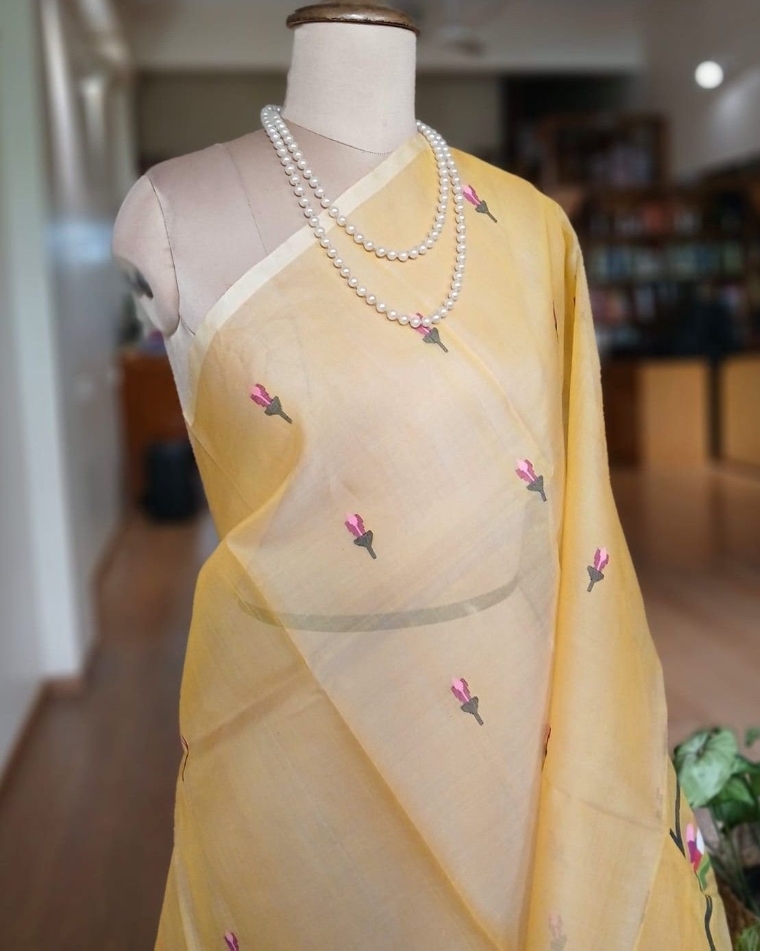 Handweave Jamdani Silk Saree – (SJMS1143) - Image 3