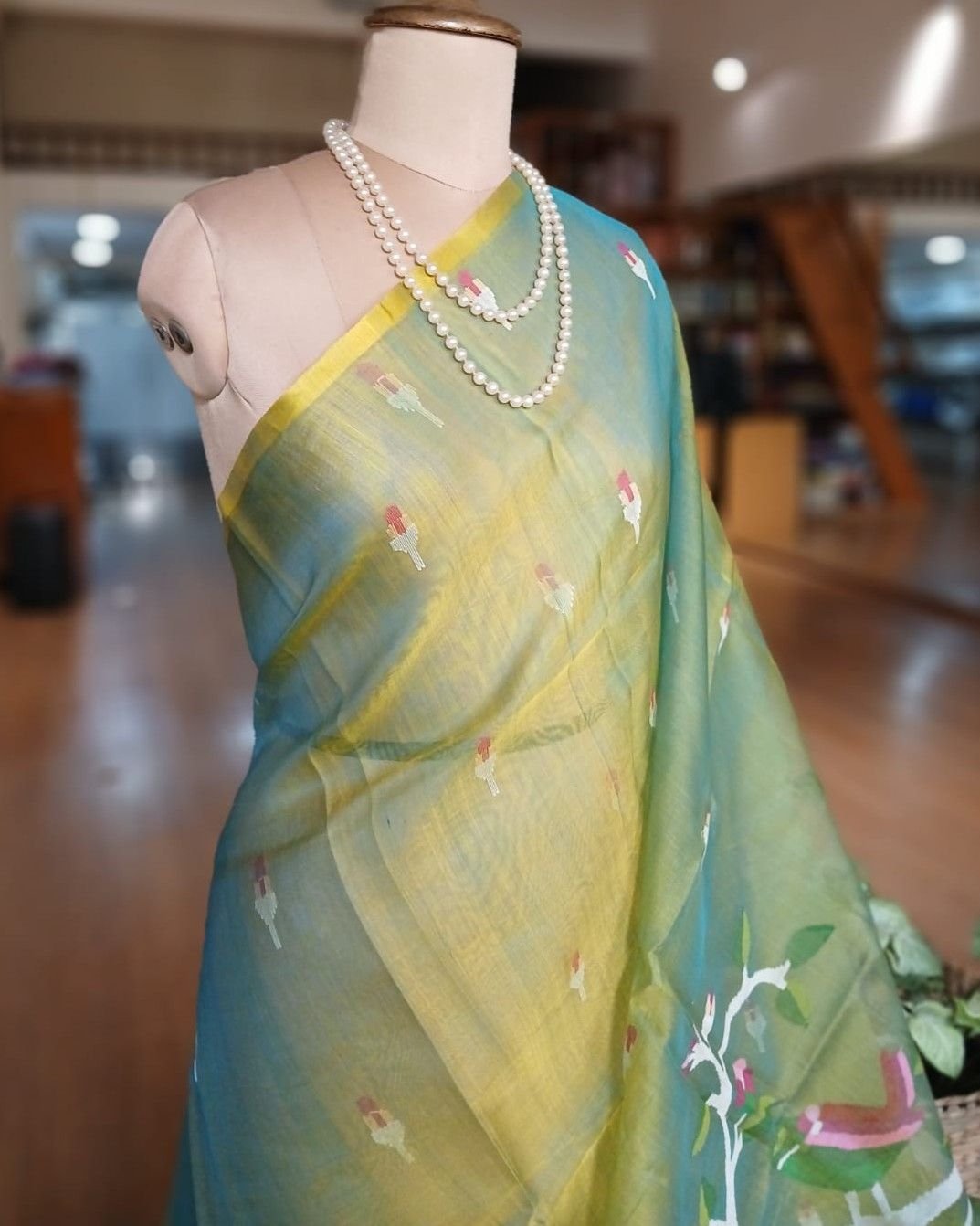 Handweave Jamdani Silk Saree – (SJMS1142) - Image 2